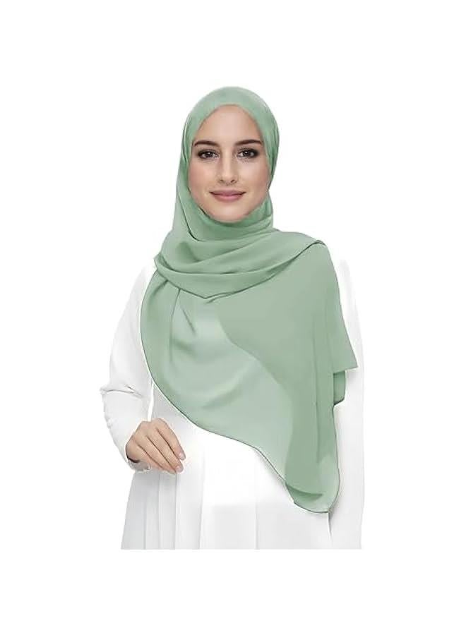 Arabest Elegant Lightweight Premium Chiffon Muslim Women's Head Scarf Shawl Wrap - Image 1