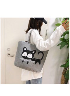 SYOSI Tote Bag Canvas Cute Cat Handbag Large Shopping Bag Reusable Grocery Beach Bag with Zipper for Women Girls  - Image 3