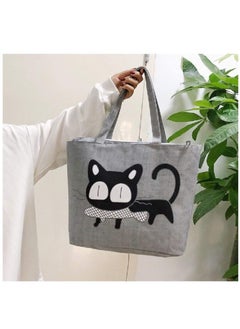 SYOSI Tote Bag Canvas Cute Cat Handbag Large Shopping Bag Reusable Grocery Beach Bag with Zipper for Women Girls  - Image 4