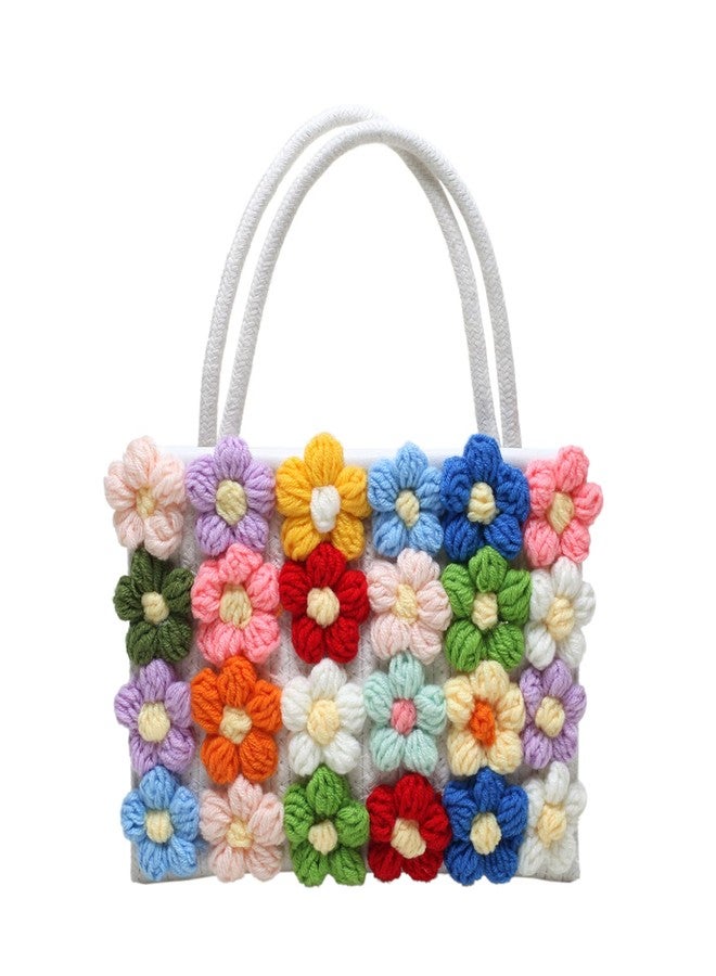 SUKUTU Women Small Flower Handwoven Crossbody Handbag Cute Multicolored Purse Bag Cotton Crochet Shoulder Bag - Image 1