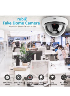 2pc Dummy CCTV Dome Camera with Red LED Light, Fake Surveillance Simulation Camera Security Indoor Dome Camera with LED Light (White) - pzsku/Z54AA80954D6CF6170153Z/45/_/1657620138/e85517cb-4948-4f9c-bd63-9f13393f2d79