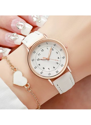 Fashion Simple Round Analog Women’s Quartz Watch Versatile Student Wristwatch - view 2