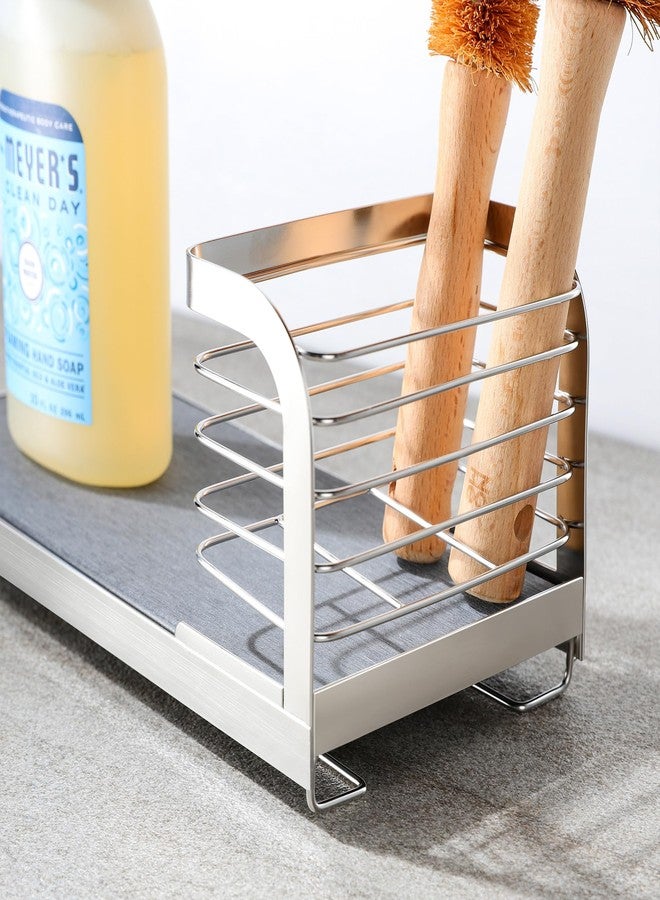 AIDILI Sink Caddy Organizer with Fast-Drying Diatomite Board, Rustproof Non-Slip Sponge&Brush Holder for Kitchen Sink, Essential for Kitchen Organization, Home Sink Accessories - Image 2