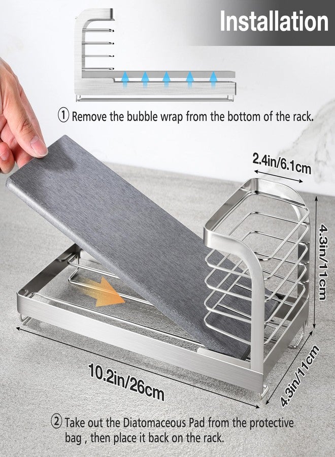 AIDILI Sink Caddy Organizer with Fast-Drying Diatomite Board, Rustproof Non-Slip Sponge&Brush Holder for Kitchen Sink, Essential for Kitchen Organization, Home Sink Accessories - Image 4