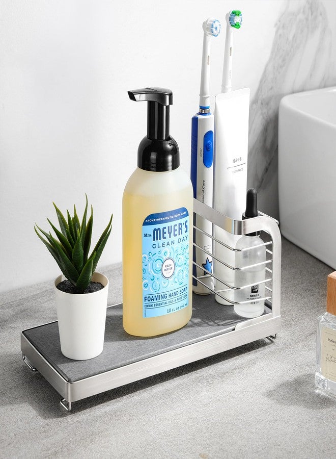 AIDILI Sink Caddy Organizer with Fast-Drying Diatomite Board, Rustproof Non-Slip Sponge&Brush Holder for Kitchen Sink, Essential for Kitchen Organization, Home Sink Accessories - Image 5