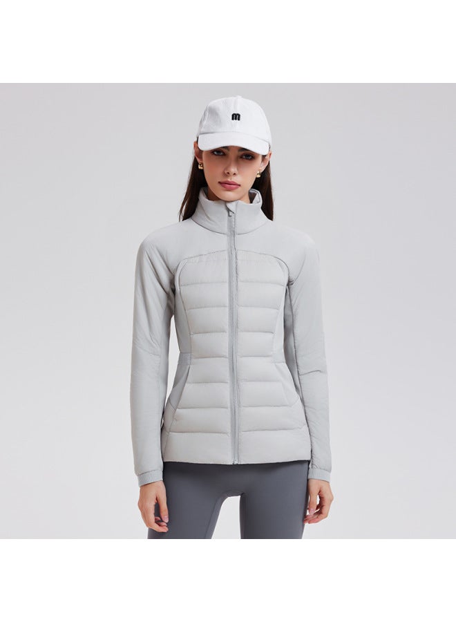 Goose Down Sports Down Jacket For Women, Slim Fit, Spring And Autumn, Warm And Lightweight Jacket,  Lulu Coat, 90% White Goose Down