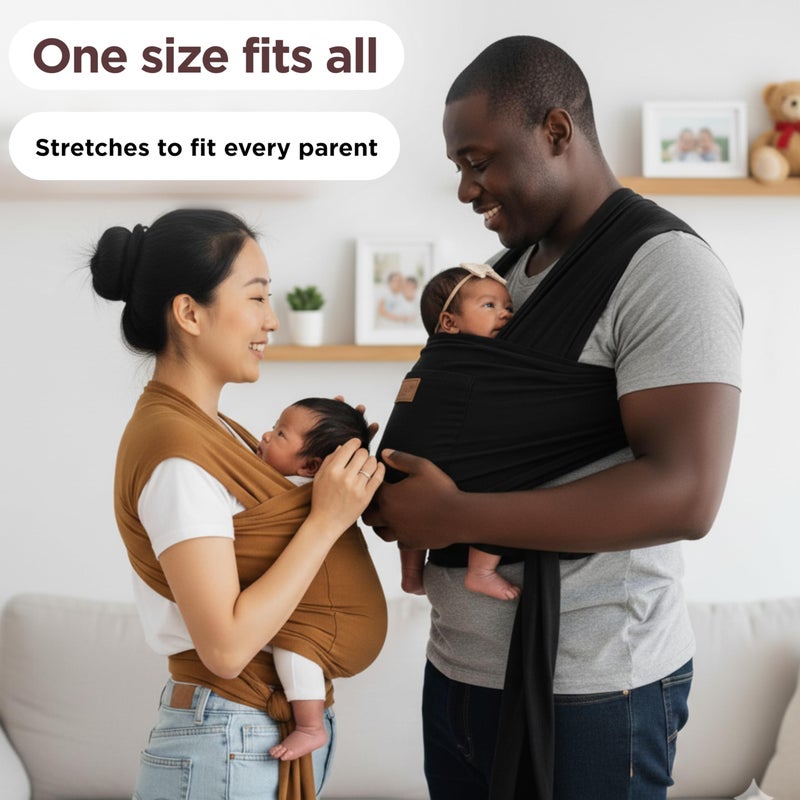 Max&So Baby Wrap Carrier - Premium Cotton Baby Carrier Wrap for Newborn to Toddler- Infant Carrier- Baby Holder One Size Fits All with Front Pocket by Max&so - Image 4