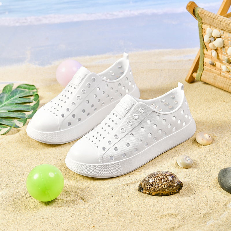 Children'S Cave Shoes Men'S And Women'S Baotou Thick Sole Outer Wear Non-Slip Hollow Beach Sandals Breathable Casual Shoes - Image 1