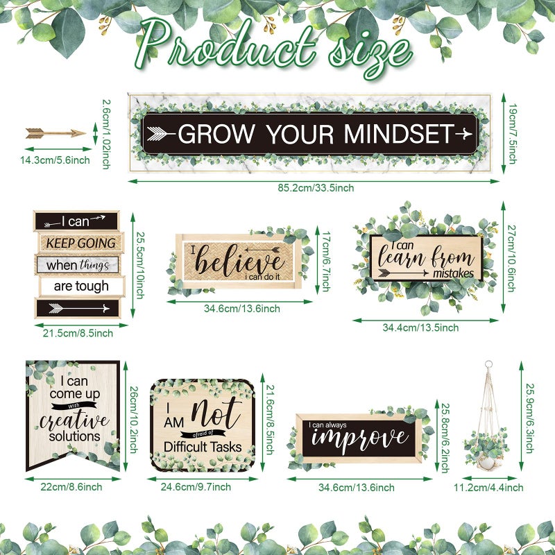 Pajean 26 Pieces Growth Mindset Posters Bulletin Board Grow Your Mindset Positive Sayings Accents Set for Middle and High School Classroom or Home Decorations, Teachers and Students Bedroom Playroom Decor - Image 2