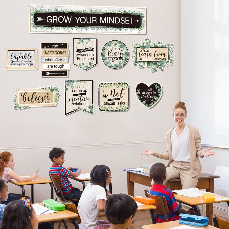 Pajean 26 Pieces Growth Mindset Posters Bulletin Board Grow Your Mindset Positive Sayings Accents Set for Middle and High School Classroom or Home Decorations, Teachers and Students Bedroom Playroom Decor - Image 5