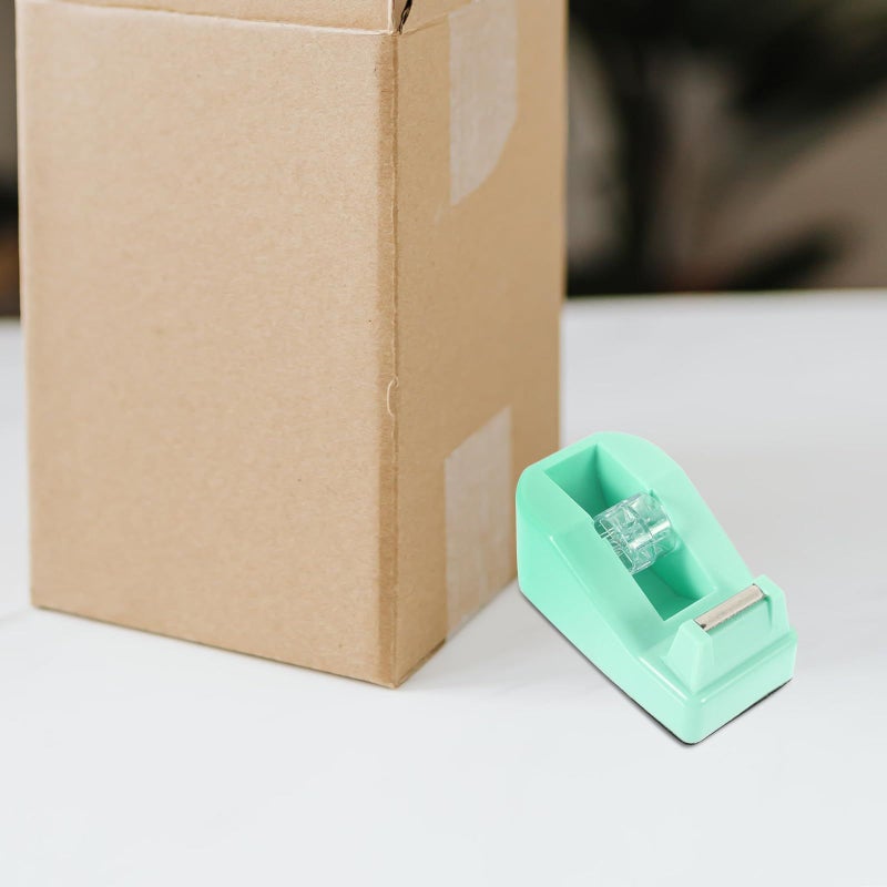 Small Macaron Tape Dispenser 2Pcs with Cutter Portable Office Home School Pink Green - Image 5