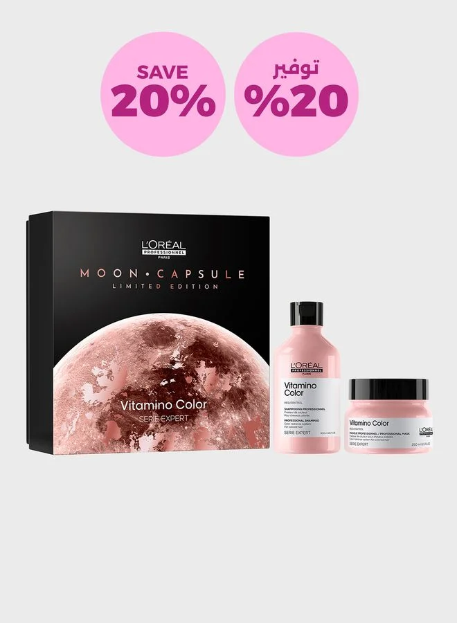 L'Oréal Professionnel Loreal Professionnel Vitamino Color Moon Capsule Duo Gift Set, For Color-Treated Hair, SERIE EXPERT, 300 ml & 250 ml