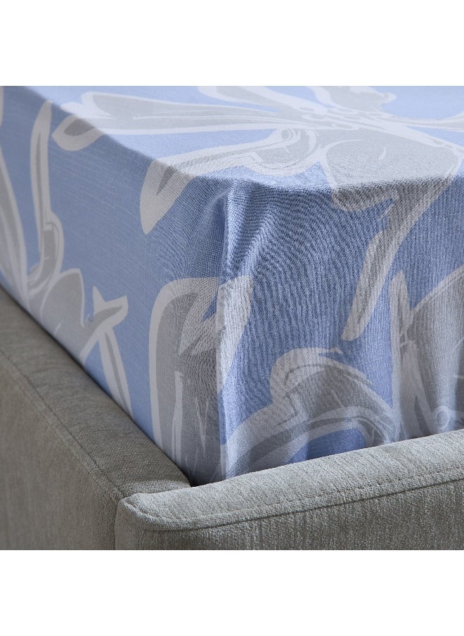 Home Box Malta Evelyn Printed Cotton Twin Flat Sheet - 170x260 cm  - Image 4