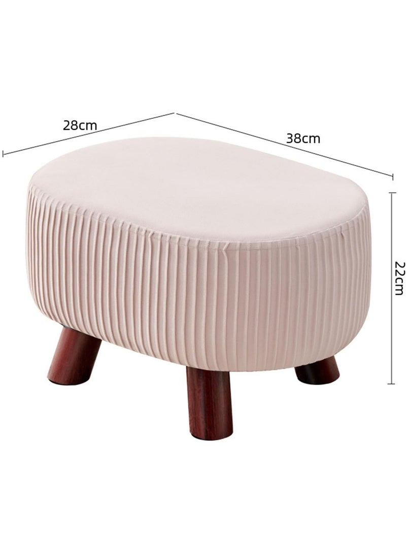 Footstool, 4 wooden legs, upholstered bench for living room, bedroom, wardrobe, office, entryway - Image 2