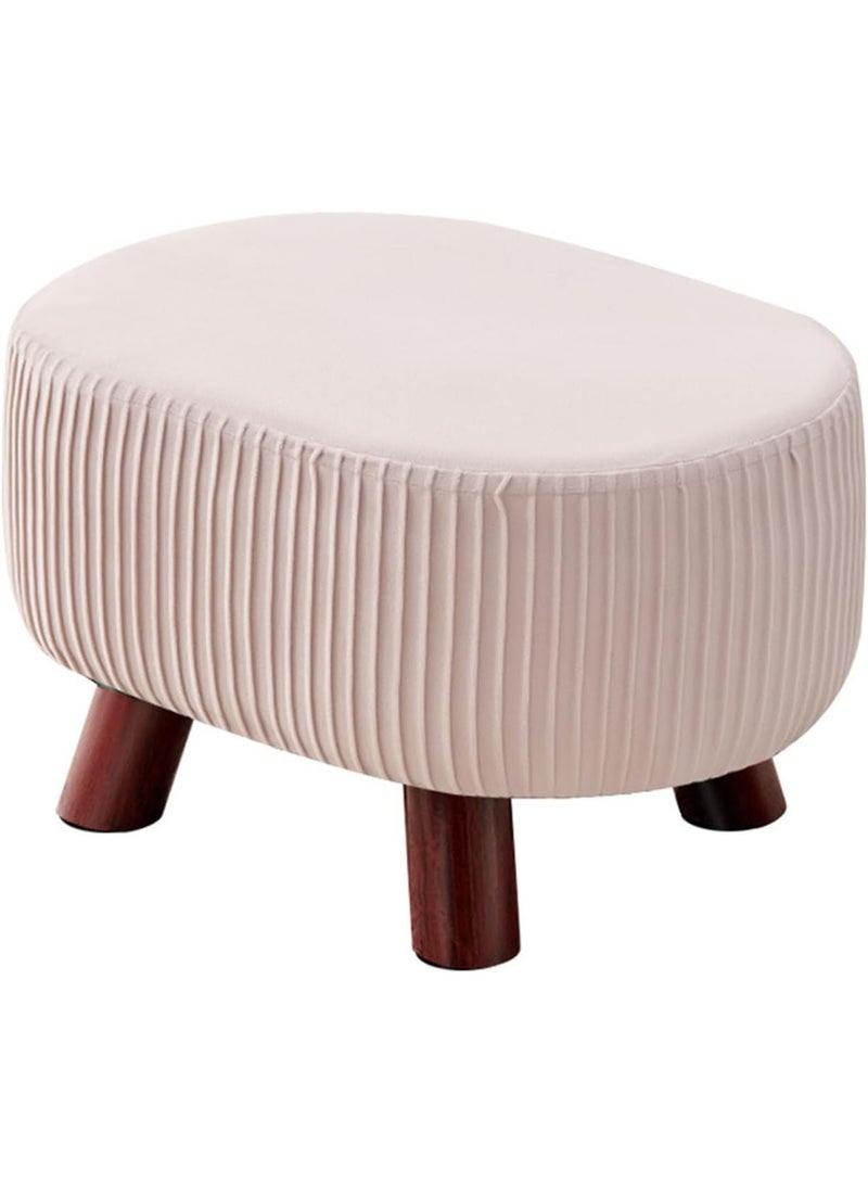 Footstool, 4 wooden legs, upholstered bench for living room, bedroom, wardrobe, office, entryway - Image 1