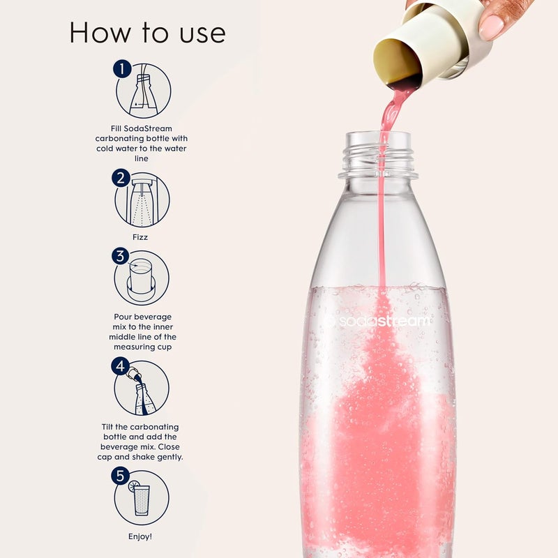 SodaStream Bubly Burst Variety Pack Drink Mix - Cherry Lemonade, Peach Mango, Watermelon Lime (440ml, Pack of 3) - Image 4