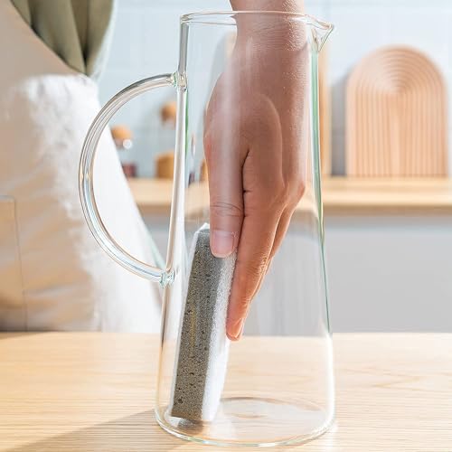 TIENER Borosilicate Glass 1.3 LTR Water Jug with Handle, Juice Beverage Carafe with Stainless Steel Lid, Big Glass Iced Tea Pitcher, 1 Pcs Set (Borosilicate 1.3 Liter Stright) - Image 4