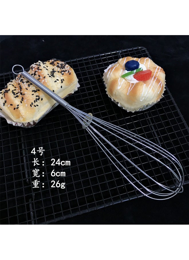 Generic Egg Beater Stainless Steel Spring Egg Beater, Metal Egg Beater Egg Beater Egg Beater Stick-Color:201 Stainless Steel (No. 4)  - Image 1