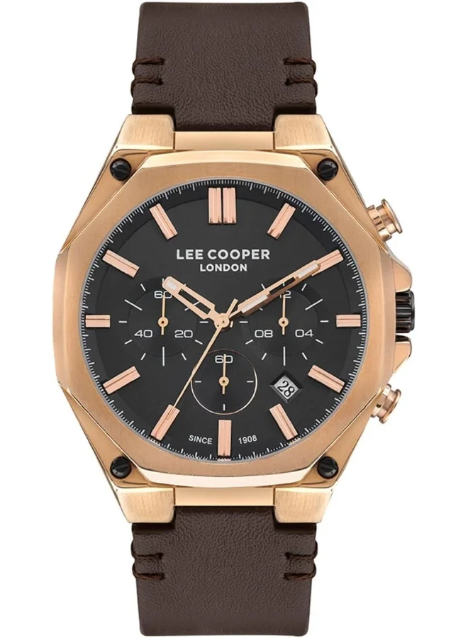 Lee Cooper Lee Cooper Men's Quartz Movement Watch, Multi Function Display and Leather Strap - LC07318.452, Brown