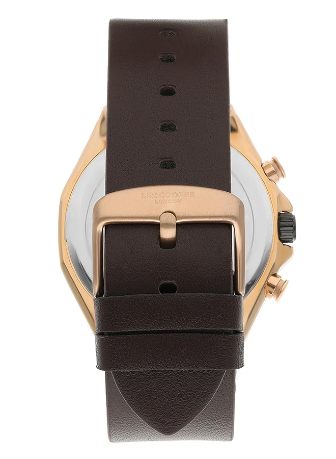 Lee Cooper Lee Cooper Men's Quartz Movement Watch, Multi Function Display and Leather Strap - LC07318.452, Brown