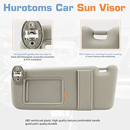 Hurotoms Left Driver & Right Passenger Side Sun Visor with Light and Sunroof, Beige Sunvisor for Toyota Venza 2009 2010 2011 2012 2013 2014 2015 2016, Replacement 74320-0T022-B1,74310-0T022-B1,1 Pair - Image 3