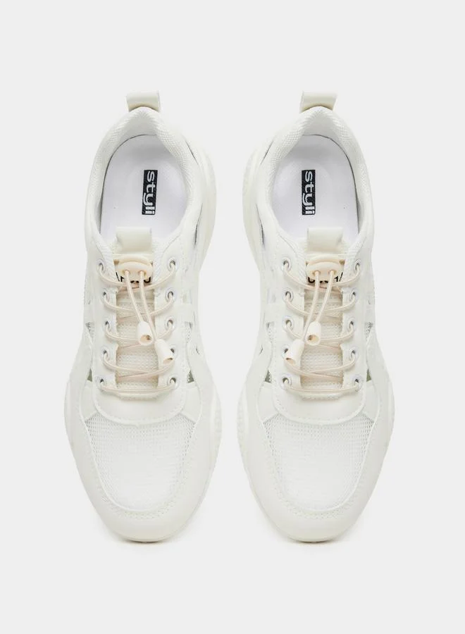 Styli Styli Panelled Lace Up Sneakers
