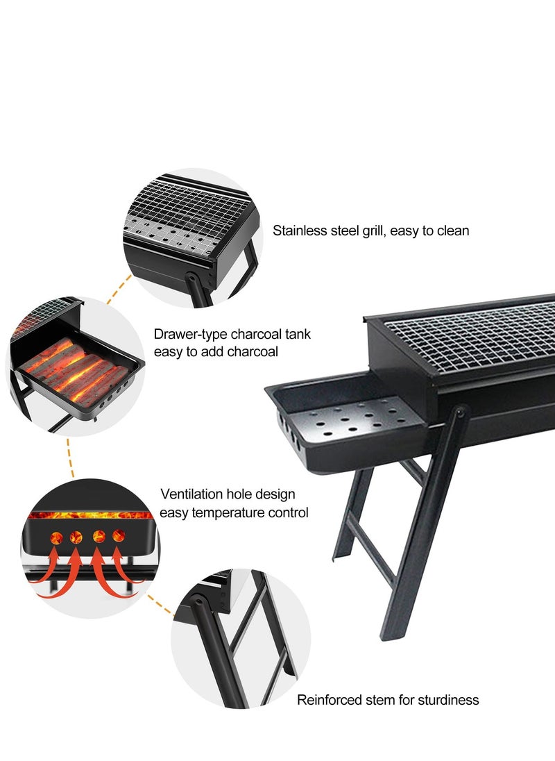 Arabest Collapsible Barbecue Grill,Camping picnic Grill,collapsible portable barbecue kit,comes with organizer for house parties,outdoor cooking,picnics and camping 23.62 x 8.66 x 13 inches  - Image 5