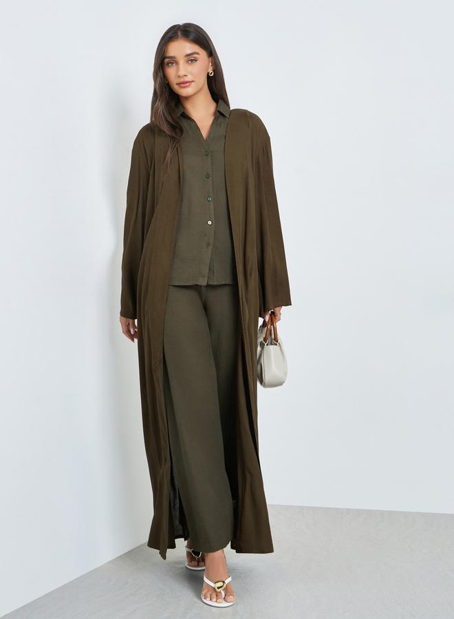 ستايلي كيمونو مفتوح من الأمام بقصة عادية - Image 2