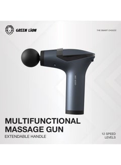 GREEN LION Multifunctional Massage Handle GMG-05 / Up to 3 Hour working time / 4 Massage Head / Extension Handle / 12 Speed Levels / Digital Display / Massage Belt / LED Lights - Black  - Image 5