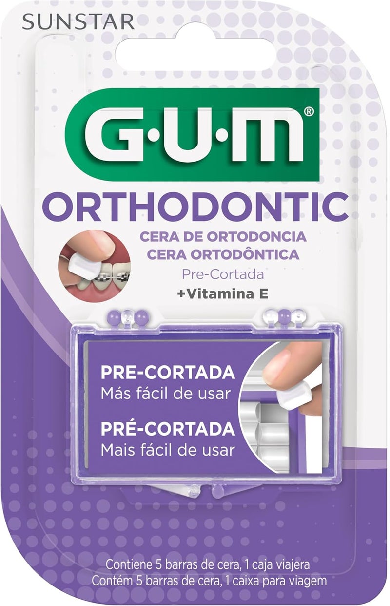 GUM Orthodontic Transparent Wax - Non-Flavoured - With Vitamin E & Aloe - Image 1