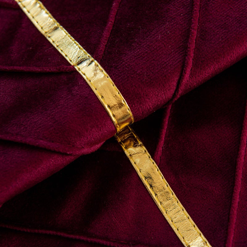 WACOMECO Velvet Throw Pillow Covers  Pack of 2 Soft Gold Decorative Cushion Covers for Couch Sofa Living Room Home Decoration  Burgundy  20x20 inch - Image 5