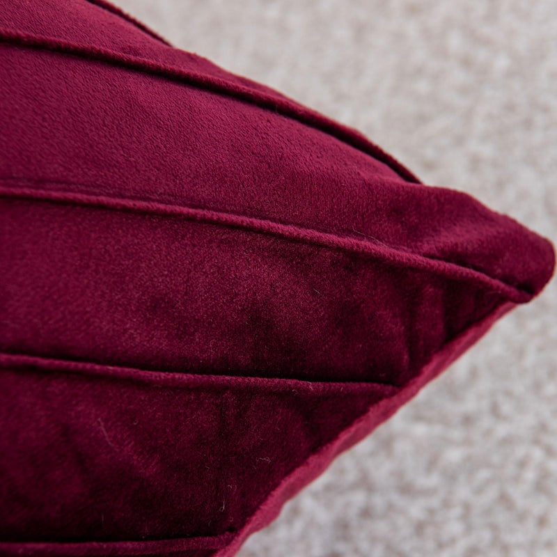 WACOMECO Velvet Throw Pillow Covers  Pack of 2 Soft Gold Decorative Cushion Covers for Couch Sofa Living Room Home Decoration  Burgundy  20x20 inch - Image 4