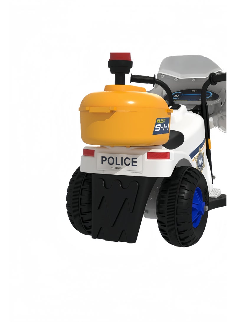 الأمويلات سيارة اطفال كهربائية ركوب عربة ركوب كهربائية شرطة للأطفال عمر ٣-٥ سنوات بدواسة تشغيل عجلات عريضة صندوق تخزين أفضل هدية - Image 4
