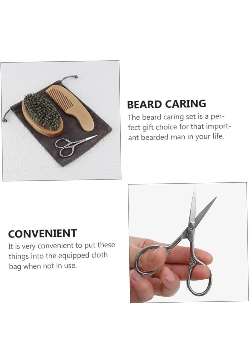 ZERIFAM ZERIFAM Beard Brush - Men Wooden Handle Beard Comb, With Storage Bag, Mane Brush, And Wooden Beard Comb, Suitable For Men's Beard Care, Cleaning, And Trimming.(Brown)  - Image 5