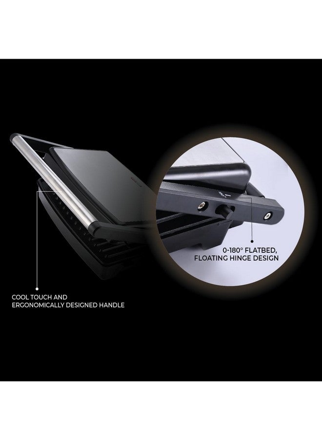 Usha iChef Sandwich Grill | 1500 Watt| Large 2 Slice Flat Bread Griller | 0-180° Flat Bed | Floating Hinge Design | 2 stage Thermal Safety| 2 Years Warranty (Stainless steel) - Image 4