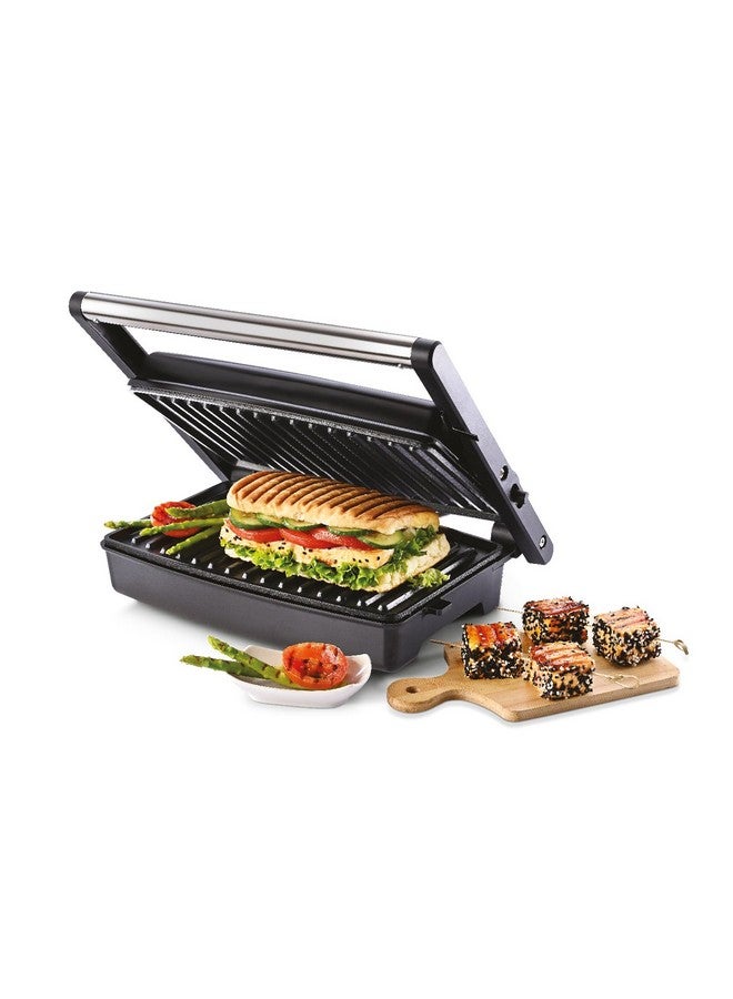 Usha iChef Sandwich Grill | 1500 Watt| Large 2 Slice Flat Bread Griller | 0-180° Flat Bed | Floating Hinge Design | 2 stage Thermal Safety| 2 Years Warranty (Stainless steel) - Image 1