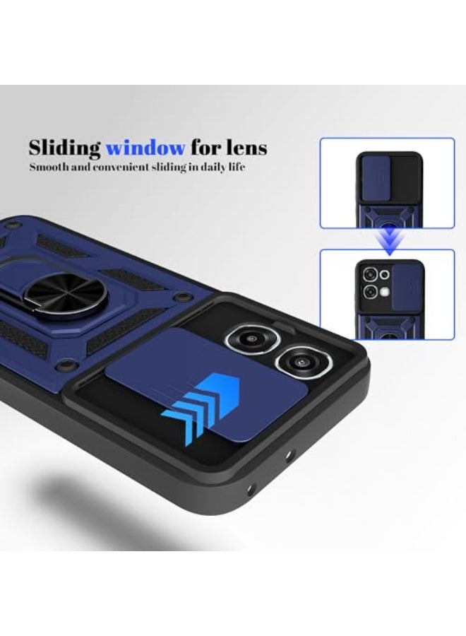 For OPPO A6 Pro 5G Case with Slide Camera Cover, 360 Rotating Ring Kickstand  Military Shockproof - Image 3