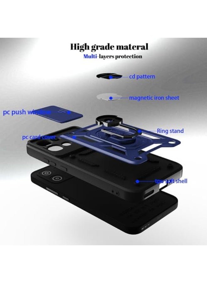 For OPPO A6 Pro 5G Case with Slide Camera Cover, 360 Rotating Ring Kickstand  Military Shockproof - Image 2