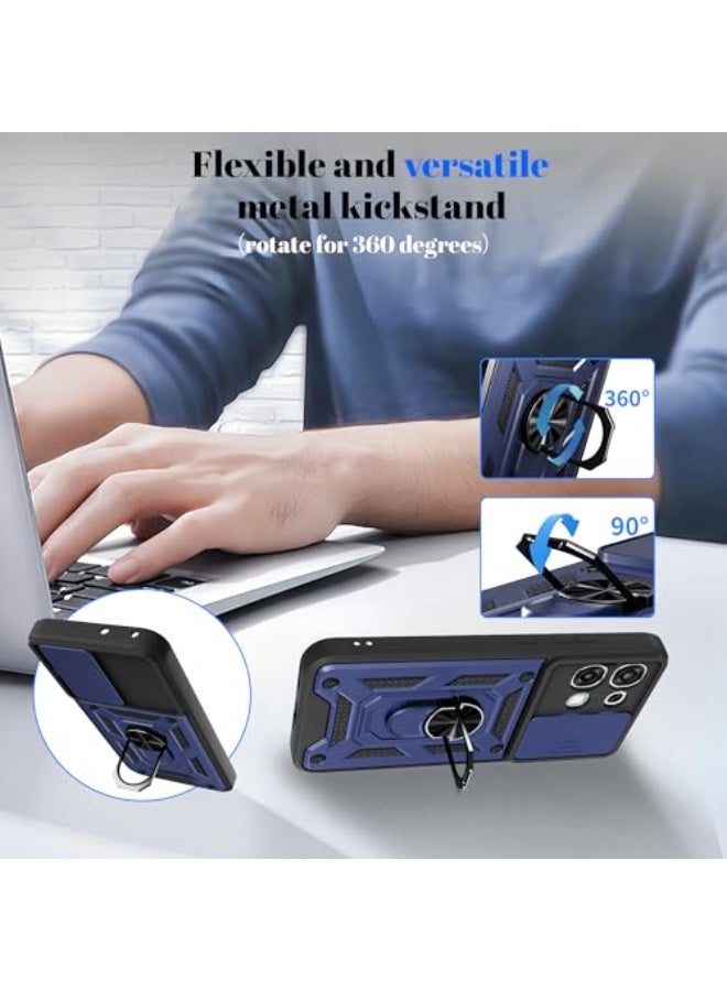 For OPPO A6 Pro 5G Case with Slide Camera Cover, 360 Rotating Ring Kickstand  Military Shockproof - Image 4