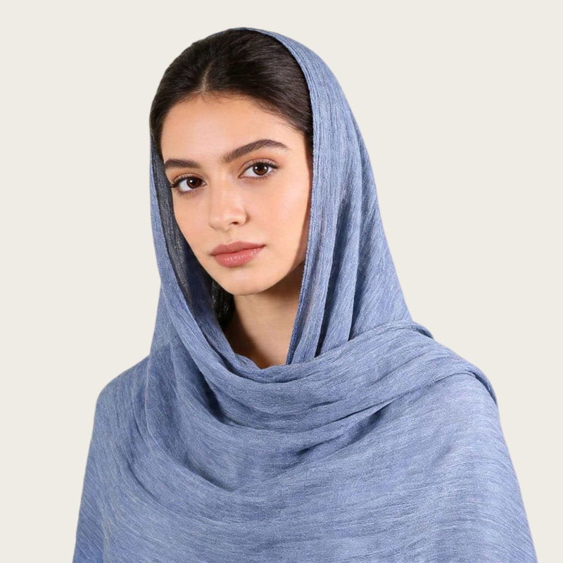 وشاح فيسكوز ناعم بملمس مجعد وطباعة تي داي، شال طويل - Image 1