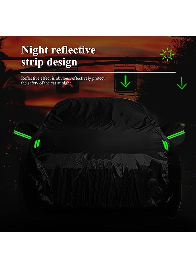 Hihonor 6 Layers Car Cover, Multi Layers Car Cover Waterproof All Weather for Automobiles, Outdoor Full Cover Windproof, Sand Proof, Rain Proof, UV Proof Car Covers with Zipper Door Car Protection Black  - Image 5