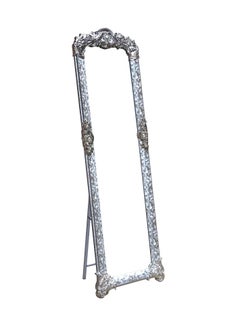 Generic Full Length Mirror Full Body Mirror Floor Standing Vanity Mirror with Vertical Bracket Metal Frame European Dressing Mirror for Bedrooms Living Rooms Clothing Stores (Silver,165 * 45CM )  - Image 1