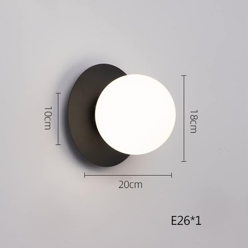 Modern Wall Mount Lamp , Modern 1-Lights Indoor Wall Light Round Metal Wall Sconce with Glass Shade Gold Vanity Mirror Light Fixture Wall Mounted Lighting for Bedside Bathroom ( Color : Gold , Size : - Image 3