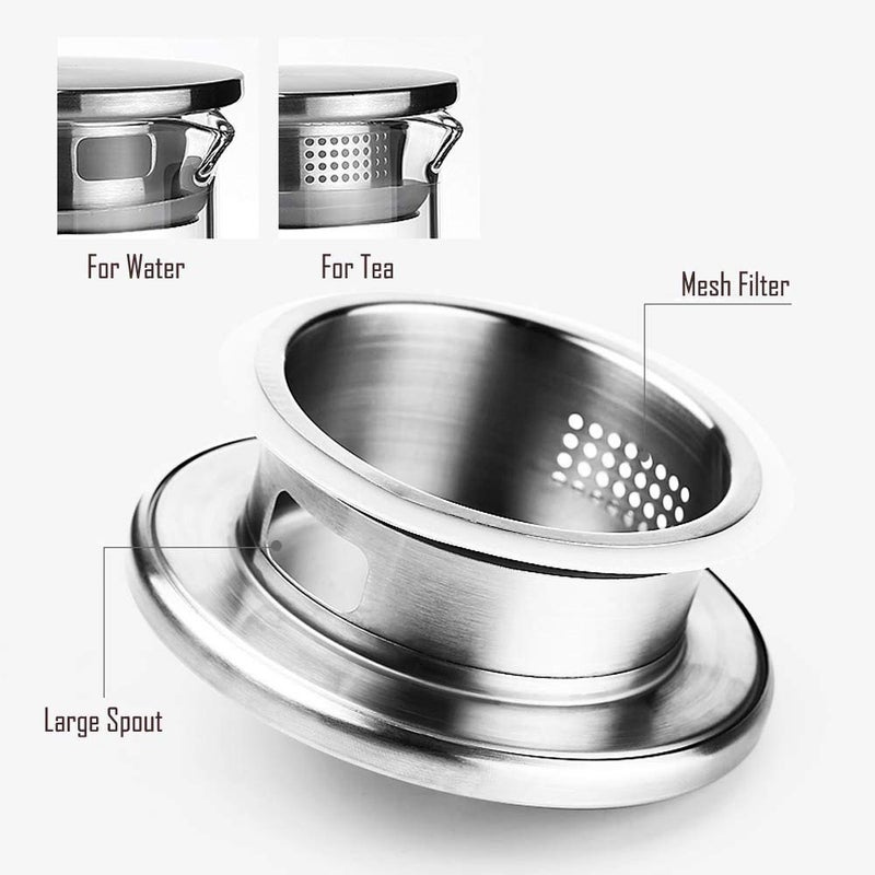 Florezza FLOREZZA Glass Water Bottle jug Water Pitcher with Stainless Steel Lid Glass Water Jar Jug for Juice Milk Cold or Hot Beverages 1800 ml - Image 5