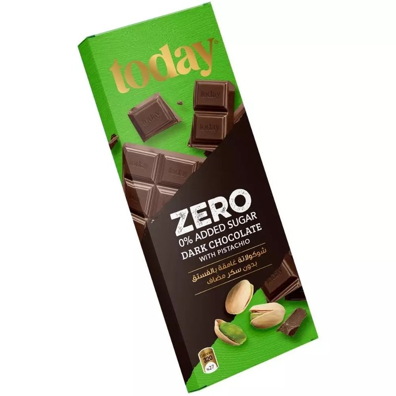 Today Zero Added Sugar Dark Chocolate with Pistachio- 65gms
