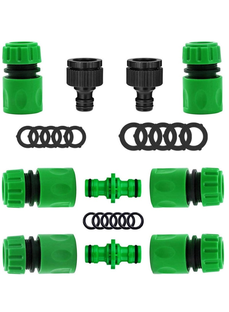 Generic Garden Hose Connectors and Fittings, Plastic Garden Hose Tap Connector Kit Hose Pipe Connector 2 Double Male Connector,6 Hose 1/2"End Quick Connect,2 Hose Tap Connector  - Image 1