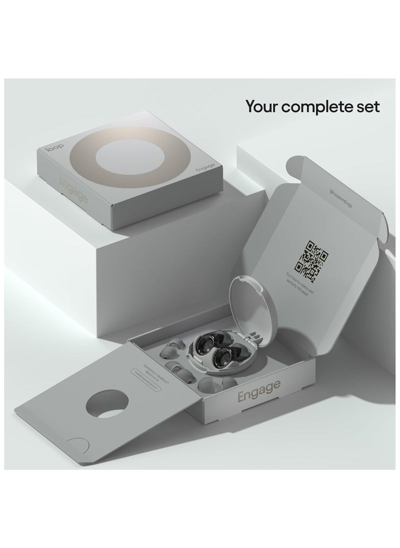 Loop - Loop Engage Earplugs for Conversation – Low-level Noise Reduction with Clear Speech – Social Gatherings, Noise Sensitivity & Parenting – 8 Ear Tips in XS/S/M/L - SNR 16 dB coverage - Dusk - Image 1