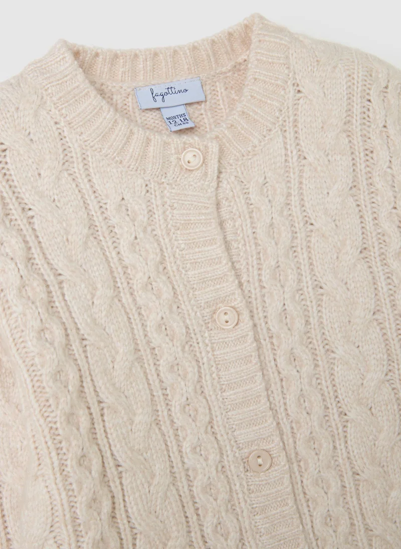 Ovs  OVS Beige Regular Fit Baby Cardigan With Buttons for Women | Best Price UAE
