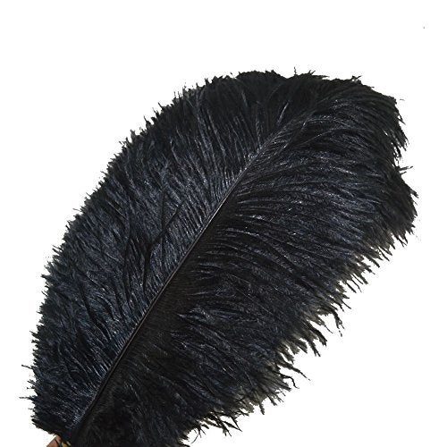 Sowder 10pcs Ostrich Feathers 12-14inch(30-35cm) for Home Wedding Decoration(Black) - Image 1