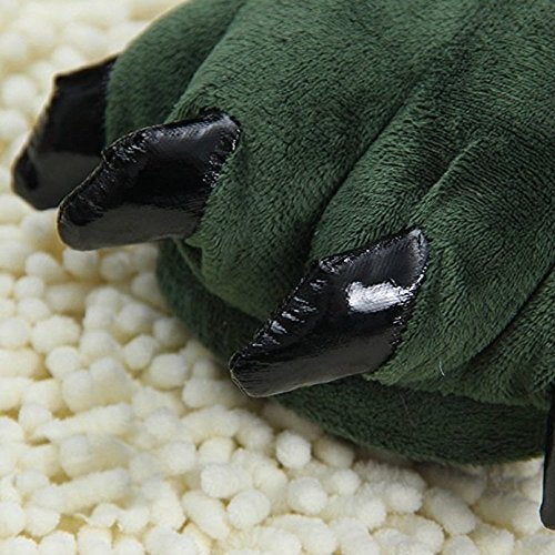 AISHNE Adult Cute Plush Animal Paw Slippers Fuzzy Warm House Shoes Green M - Image 3